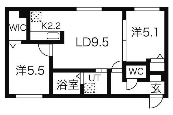 アッサンブラージュC.T.Y (2LDK/2階)の間取り写真