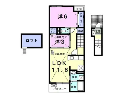 ルーベル柞原(2LDK/2階)の間取り写真