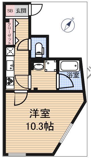 LEGALAND西新宿(1K/1階)の間取り写真
