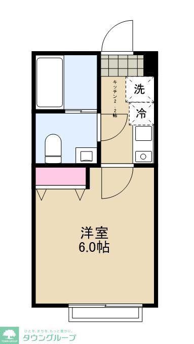 LA CREST百合ヶ丘(1K/2階)の間取り写真