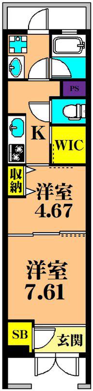 KUKUNA OMORI (2K/1階)の間取り写真