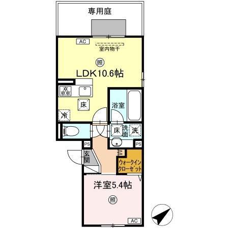 M・K・K 高峰町(1LDK/1階)の間取り写真