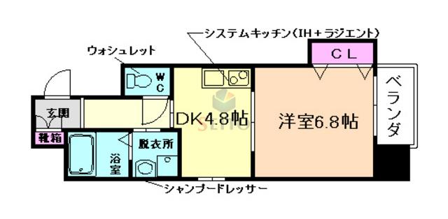 GRACE TM(1DK/7階)の間取り写真