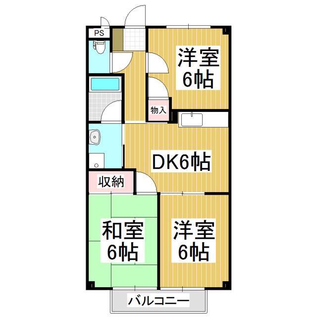 SURPLUS THREEハイツ緑ケ丘(3DK/1階)の間取り写真