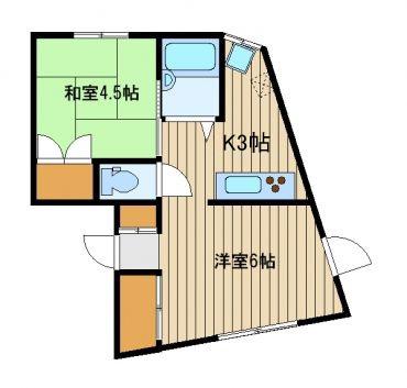 コーポアカンサス(1LDK/2階)の間取り写真