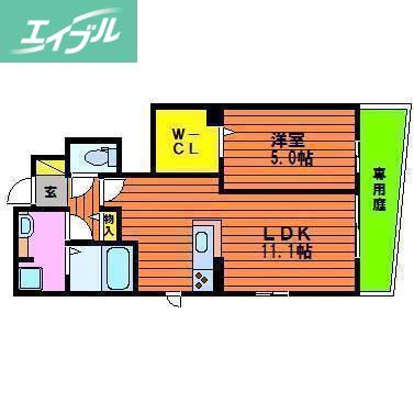 コーポ レーヴ(1LDK/1階)の間取り写真