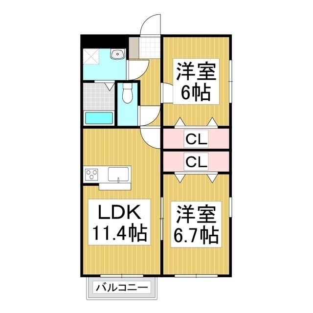 グレイスメゾン立石2番館(2LDK/1階)の間取り写真