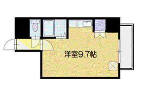 パークヒルズ文京台(ワンルーム/9階)の間取り写真