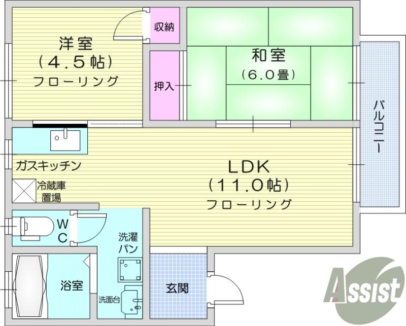 フューチャー21(2LDK/2階)の間取り写真