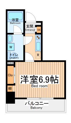 グリフィン川崎西口シティプラザ(1K/4階)の間取り写真