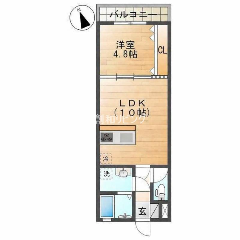 VISTA LAGO(1LDK/2階)の間取り写真