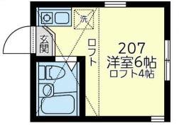 ユナイト市場ライゲート(ワンルーム/1階)の間取り写真