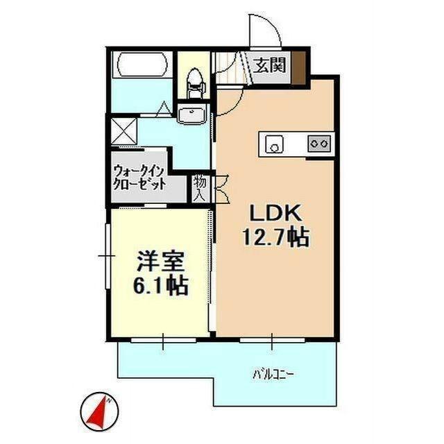 棒屋第11下池ハイツ(1LDK/1階)の間取り写真