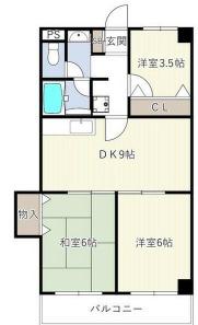 トーカド宮崎台(3DK/5階)の間取り写真