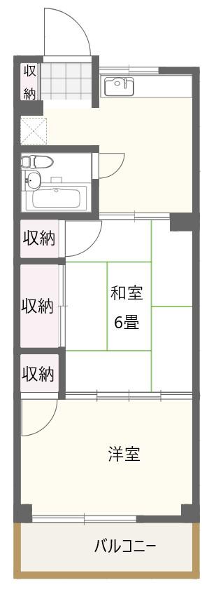 レジデンス検見川(2DK/1階)の間取り写真