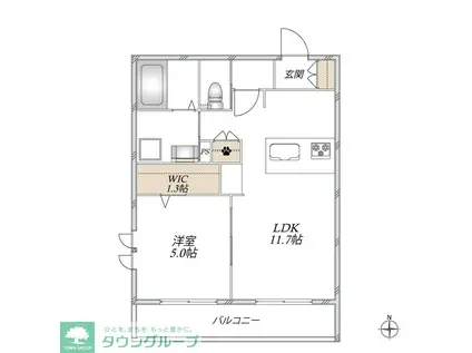 AL SOLE(1LDK/3階)の間取り写真