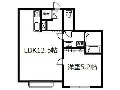 ハーモニー6・6(1LDK/2階)の間取り写真