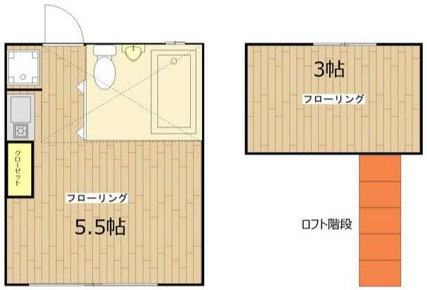 ピュアハウス中島町(ワンルーム/1階)の間取り写真