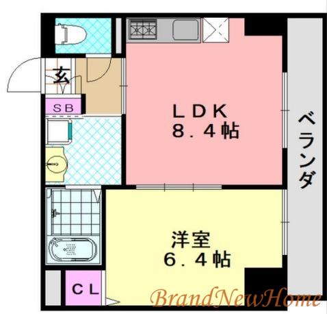 フォレストインサイド深井(1LDK/6階)の間取り写真
