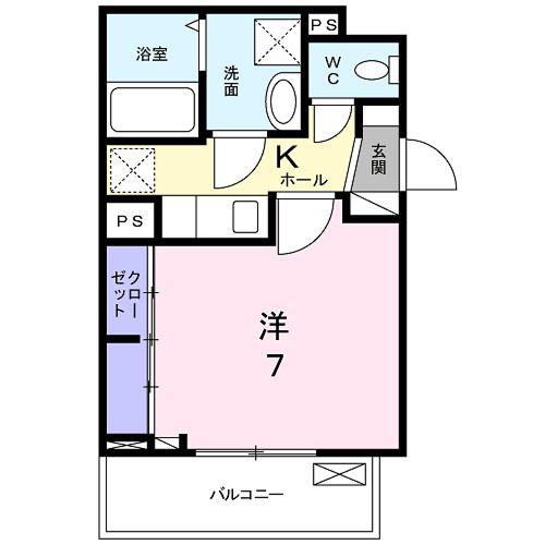 フィアクローバーII(1K/2階)の間取り写真