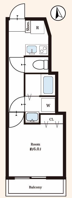 ハチオウジ北野町アパート(1K/3階)の間取り写真