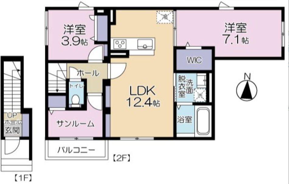 葛飾区四つ木1丁目PJ(2SLDK/2階)の間取り写真