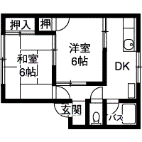 コーポヒラノ(2K/2階)の間取り写真