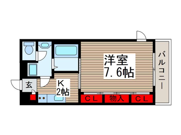 リブリ・ACEII(1K/2階)の間取り写真