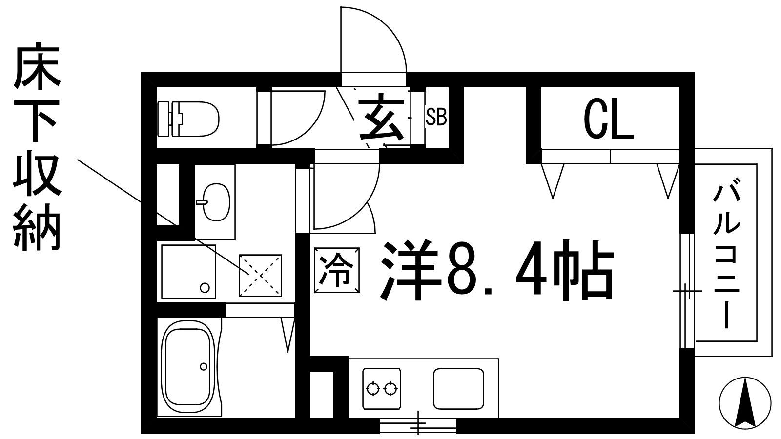 PARKS石橋阪大前(ワンルーム/3階)の間取り写真
