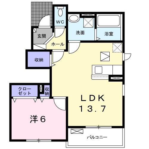 L&C MOCA I(1LDK/1階)の間取り写真