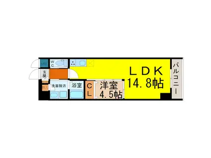 ALBA GRANDE 名護屋(1LDK/5階)の間取り写真