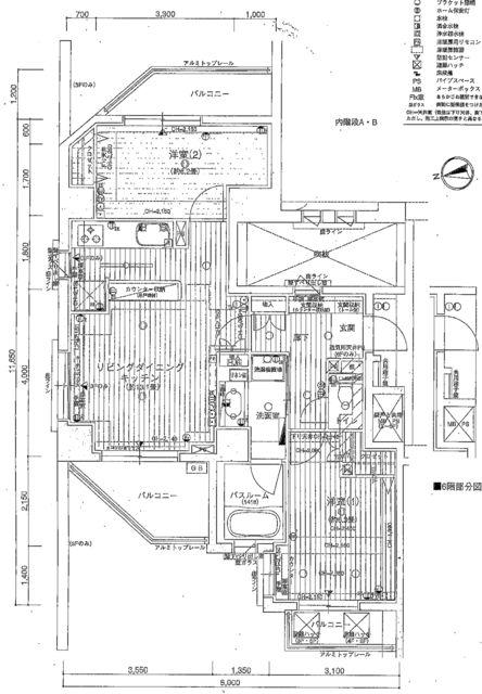 ライオンズステージ仙台堀川公園(2LDK/5階)の間取り写真