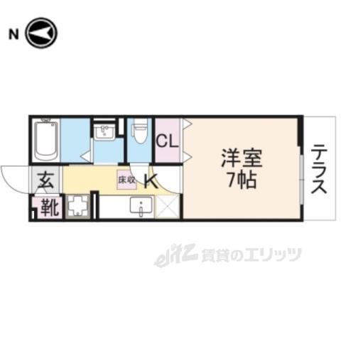 コメンサール(1K/1階)の間取り写真