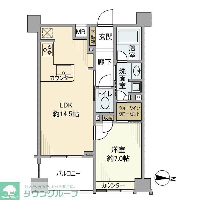 レクセル錦糸町シティ(1LDK/5階)の間取り写真