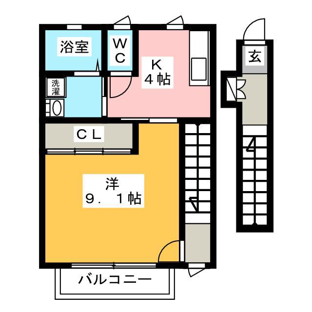 テックメイト神田(1K/2階)の間取り写真