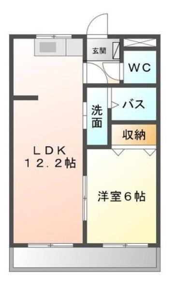 エポック弥生が丘II(1LDK/1階)の間取り写真