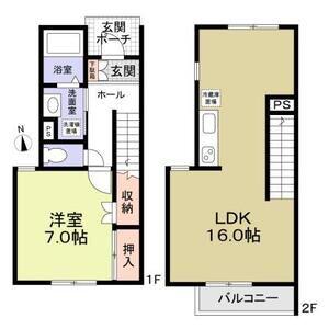ヴィラ ルミエール(1LDK/1階)の間取り写真