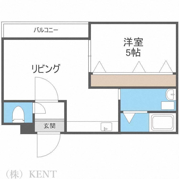 グランディール南5条(1LDK/2階)の間取り写真