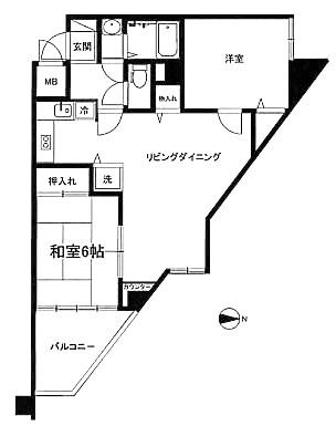 熱海シティヴィラ咲見町(2LDK/2階)の間取り写真