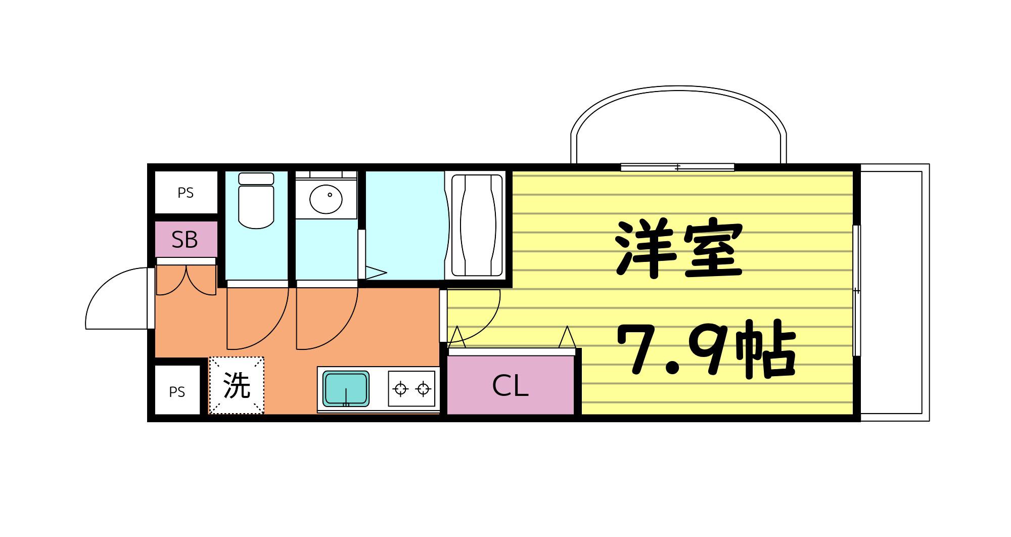 LUXE森ノ宮(1K/12階)の間取り写真