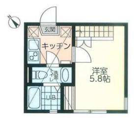 レイディアンス中島町(1K/2階)の間取り写真