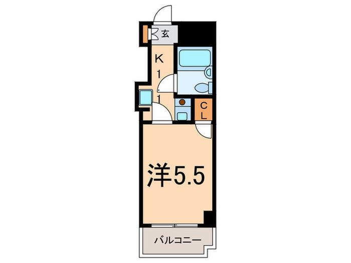 プライム雪谷(1K/2階)の間取り写真