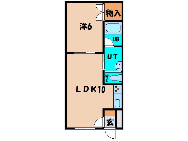 ピュアパレス深堀(1LDK/3階)の間取り写真