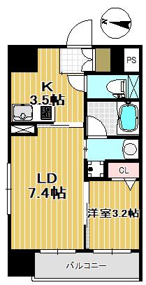 バリューエクセ(1LDK/6階)の間取り写真