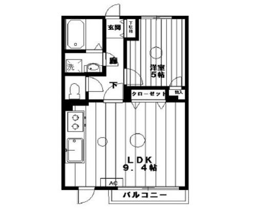 アメニティプラザ(1LDK/3階)の間取り写真