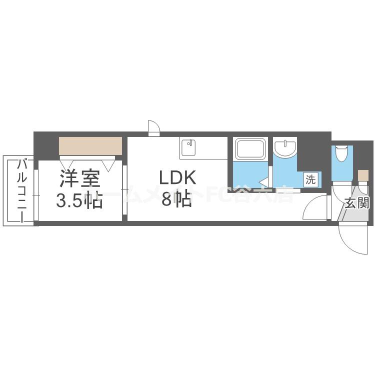 GROOVE今福鶴見(1LDK/8階)の間取り写真