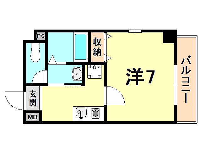 プレッツア西宮(1K/5階)の間取り写真