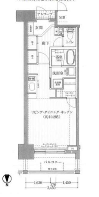 レジェンドール心斎橋イースト(ワンルーム/4階)の間取り写真