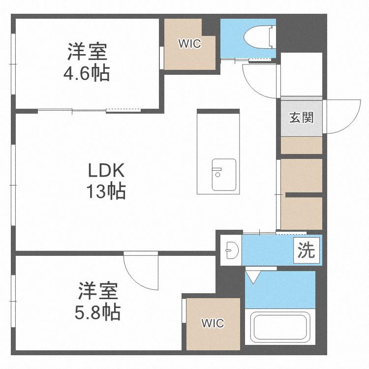R-FINO 本郷通(2LDK/4階)の間取り写真
