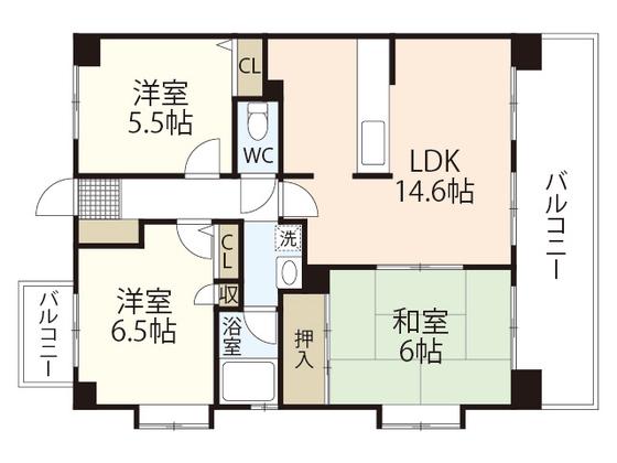アーバンライフ大町(3LDK/3階)の間取り写真